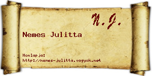 Nemes Julitta névjegykártya